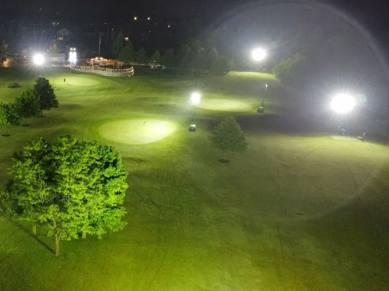 An overhead view of The Badlands from above the third tee.