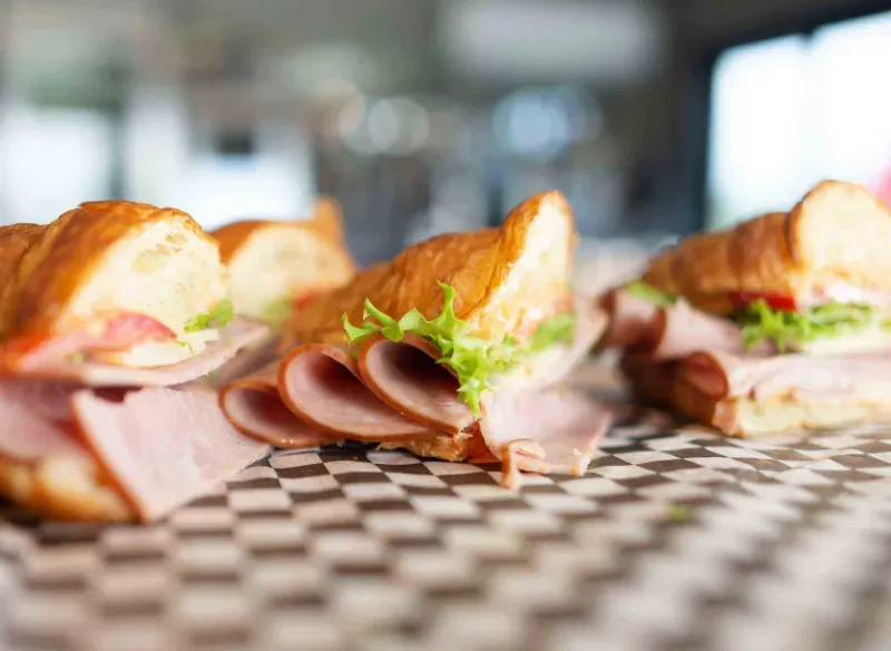 A croissant sandwich